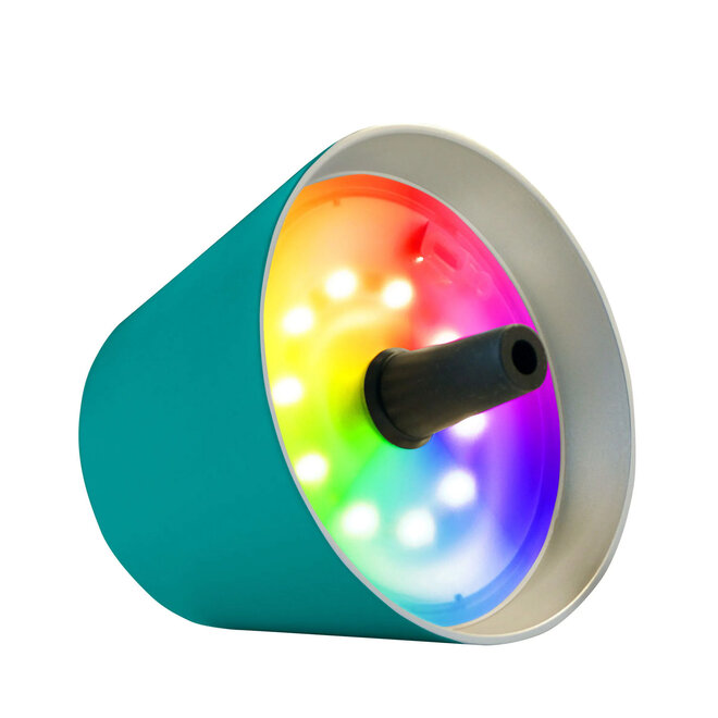 Sompex TOP 2.0 oplaadbare RGB fleslamp, turquoise