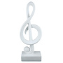 Sculptuur muzieksleutel in wit polyresin, H39cm