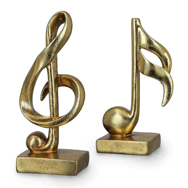 Sculpturen set 'Muziek', goud polyresin, H18cm