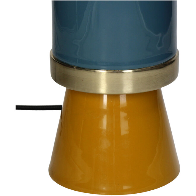 Tafellamp Metaal Okergeel Blauw, H50cm