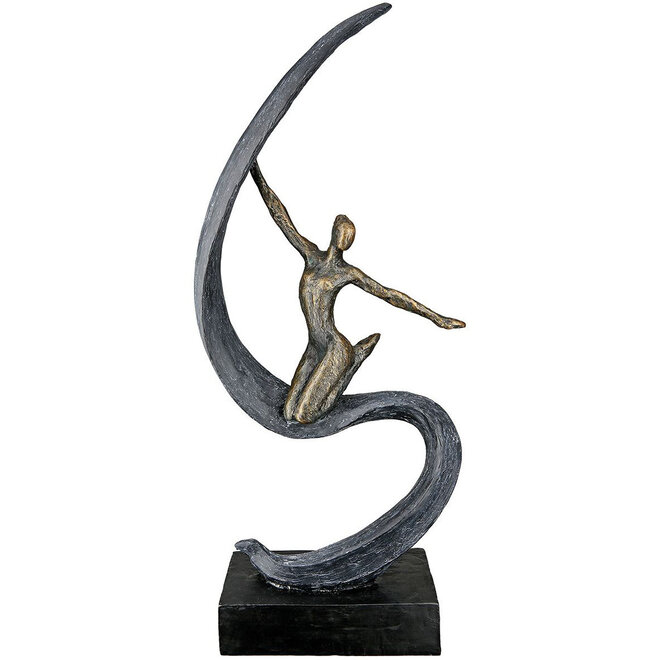 Figuur 'Joie de Vivre', polyresin, antique bronze finish, H43cm