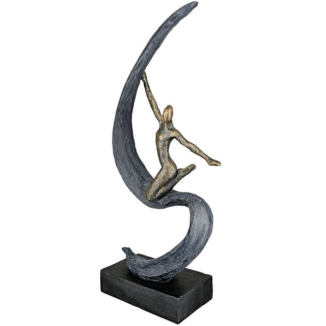 Figuur 'Joie de Vivre', polyresin, antique bronze finish, H43cm