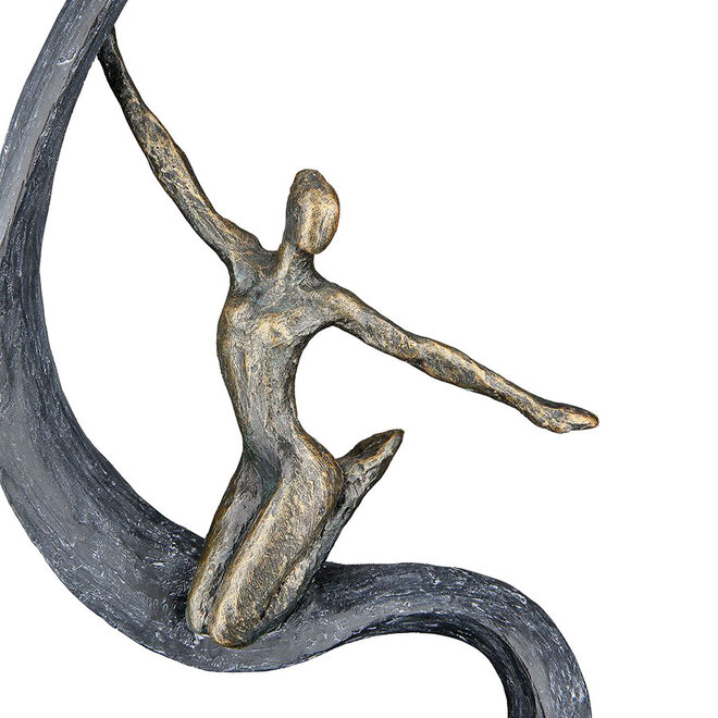 Figuur 'Joie de Vivre', polyresin, antique bronze finish, H43cm