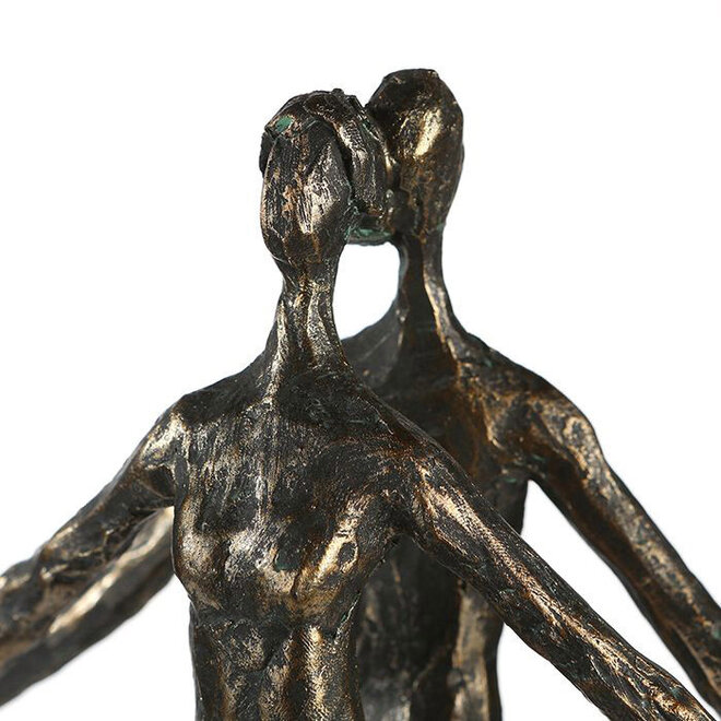 Figuur 'Encourage', polyresin, antique bronze finish, H37cm
