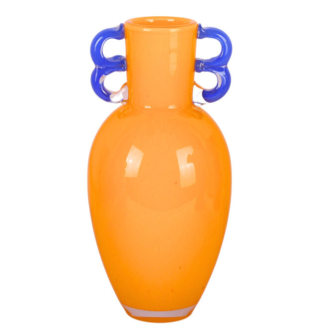 Decoratieve Glazen Vaas Oranje Blauw, H30cm