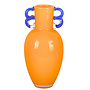 Decoratieve Glazen Vaas Oranje Blauw, H30cm