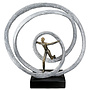 Figuur 'Liberation', polyresin, antique silver and bronze finish, H35cm