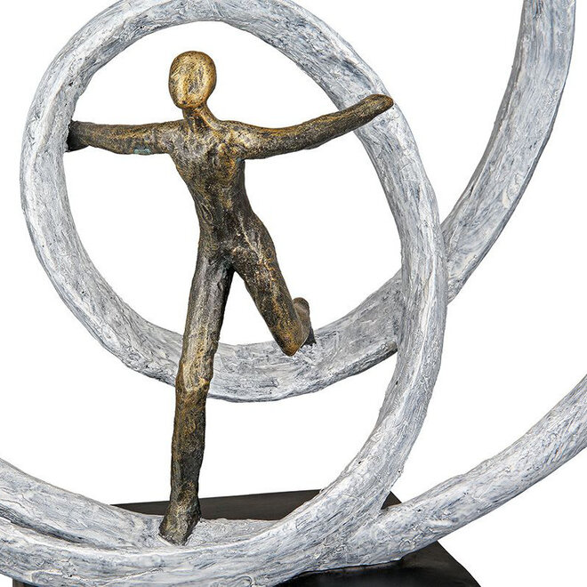 Figuur 'Liberation', polyresin, antique silver and bronze finish, H35cm