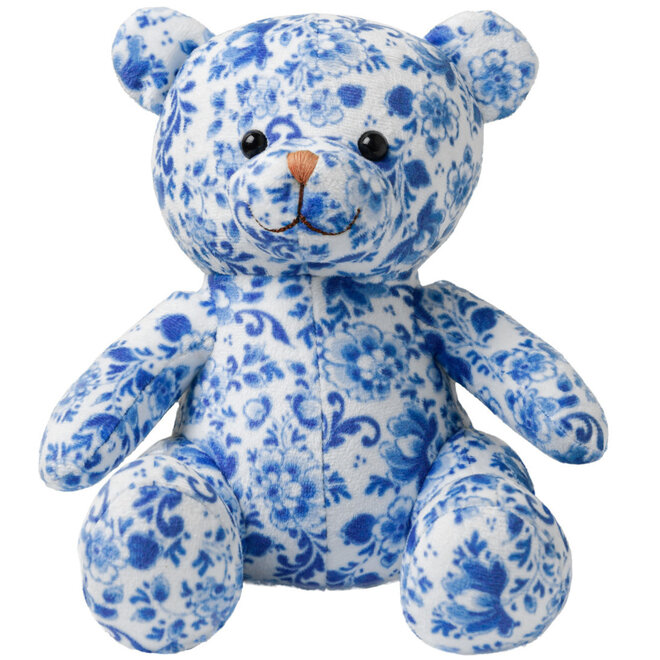 Teddybeer Delfts blauw, H20cm