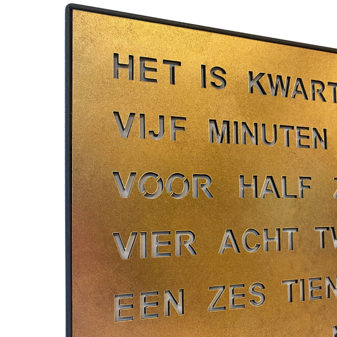 Woordklok Nederlands Goud, 28x28cm