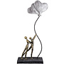 Figuur 'Love Balloon', polyresin, antique silver and bronze, H48cm
