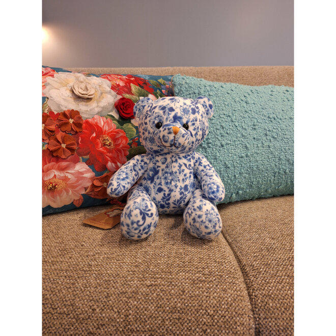 Teddybeer Delfts blauw, H20cm