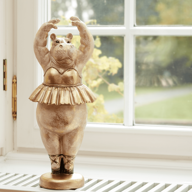 Decoratiefiguur Hippo Ballarina H46cm
