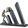 Figuur 'Forward', polyresin, antique bronze finish, H28cm