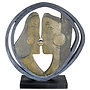 Figuur 'Abstract', polyresin, antique bronze finish, H31cm