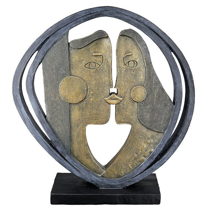 Figuur 'Abstract', polyresin, antique bronze finish, H31cm