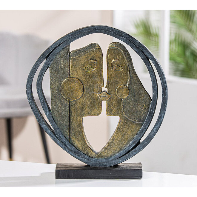 Figuur 'Abstract', polyresin, antique bronze finish, H31cm