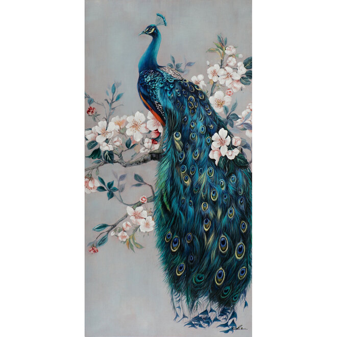 Canvas schilderij Romantic Peacock 70x140