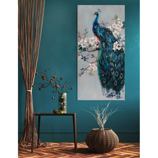 Canvas schilderij Romantic Peacock 70x140