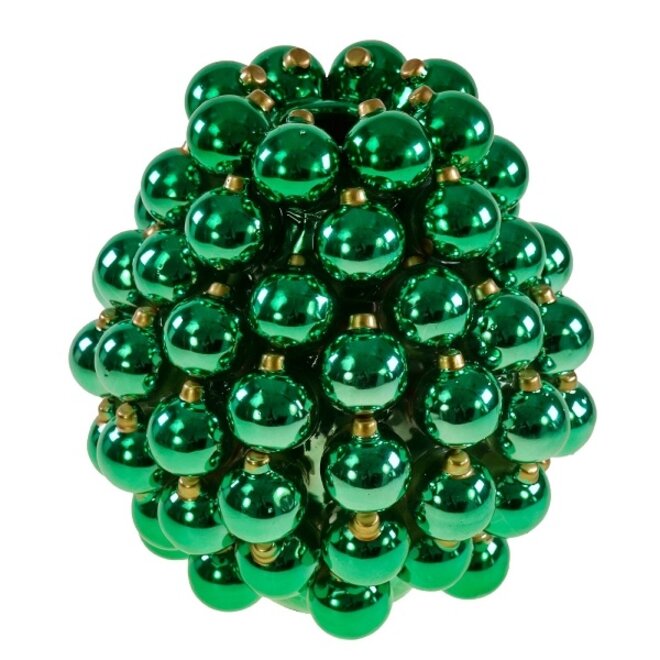 Vaas Kerstballen groen H28cm