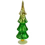Glazen Kerstboom groen goud, H35cm