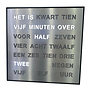 Woordklok Nederlands Zilver, 28x28cm