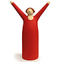 Vrolijke Vrouw, Freudenmädchen, Keramiek rood H27cm