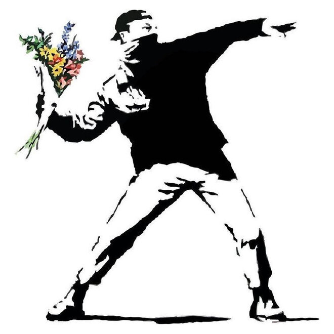 Decoratiefiguur Street Art Bouquet White H66cm