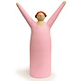 Vrolijke Vrouw, Freudenmädchen, Keramiek roze H27cm