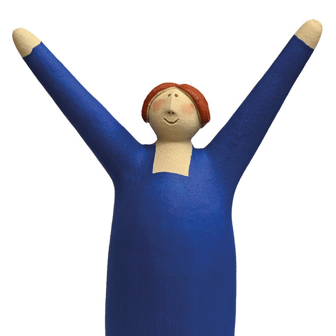 Vrolijke Vrouw, Freudenmädchen, Keramiek donkerblauw H27cm