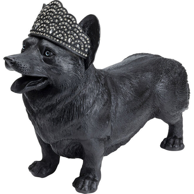 Decoratiefiguur Royal Standing Corgi, zwart 52cm