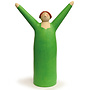 Vrolijke Vrouw, Freudenmädchen, Keramiek groen H27cm