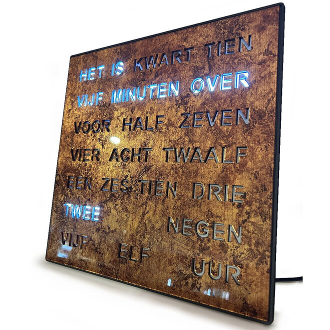 Woordklok Nederlands Epoxy, 28x28cm