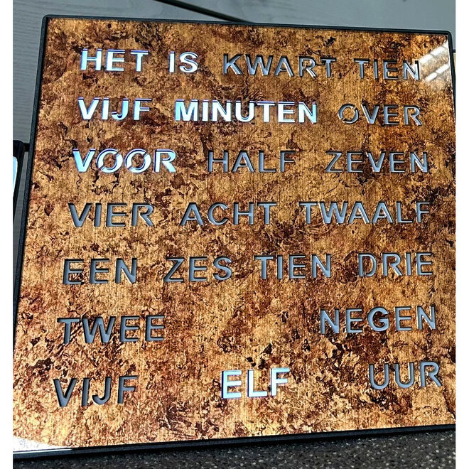 Woordklok Nederlands Epoxy, 28x28cm