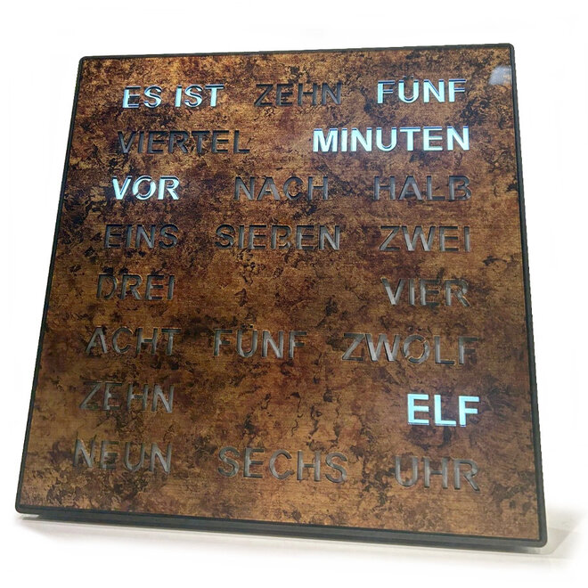 Woordklok Nederlands Epoxy, 28x28cm