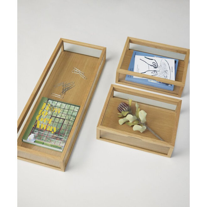 Eiken Houten Vitrine Box Naturel B80cm