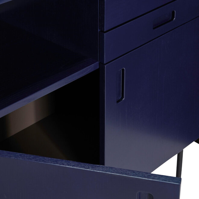 Studiekast Donker Blauw Grijs H109cm