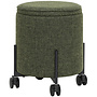 Opberg Hocker Op Wieltjes Groen H46cm