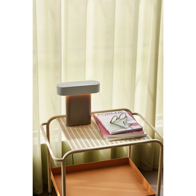 Metalen Push Trolley, Bruin Beige H62cm