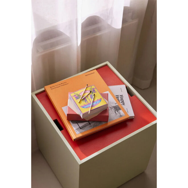 Bijzettafel en Opberg box Lichtgroen Rood H45cm