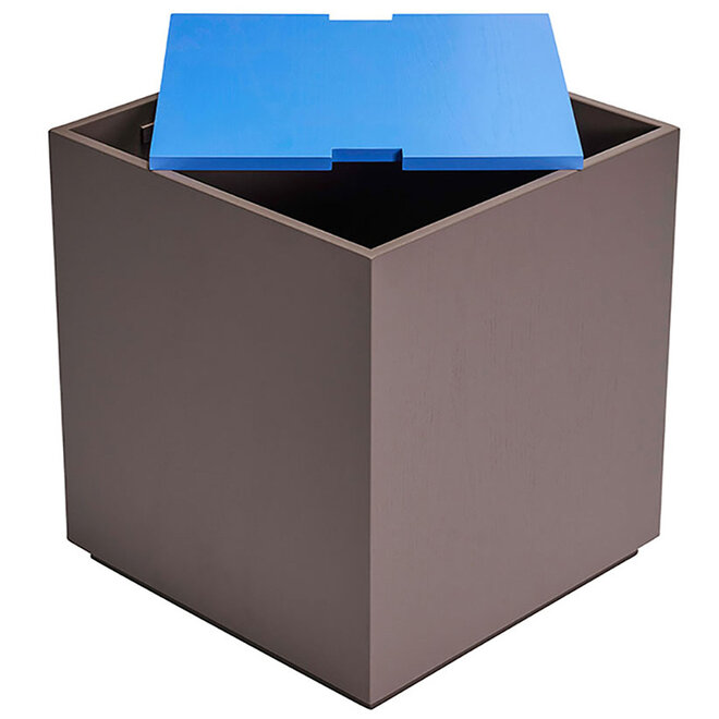 Bijzettafel en Opberg box Bruin Blauw H45cm