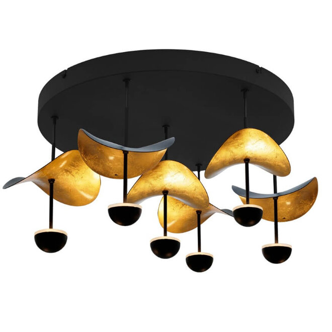 Plafonniere Wings of Light Zwart Goud Ø50cm