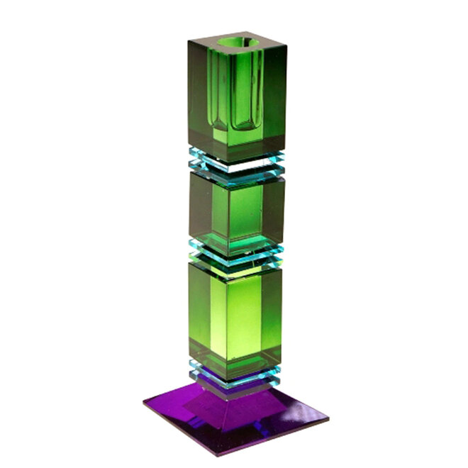 Glazen Kandelaar Fancy Crystal Vierkant H25cm