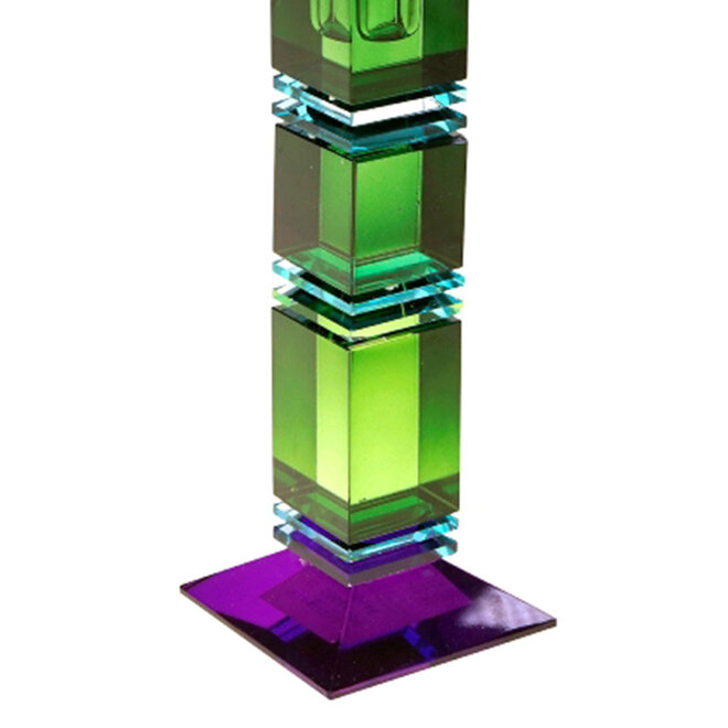 Glazen Kandelaar Fancy Crystal Vierkant H25cm