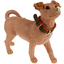 Roze Hond Charlie met bruin oranje riem L45cm