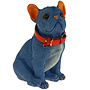 Blauwe Hond Molly met rode riem H35cm