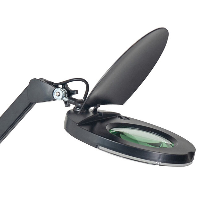 Tafellamp Loupe met tafelklem 10W/LED Zwart