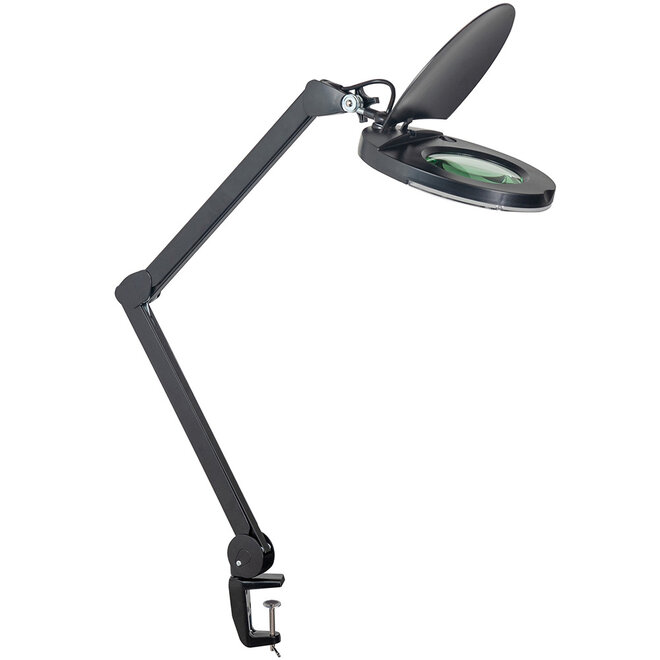 Tafellamp Loupe met tafelklem 10W/LED Zwart