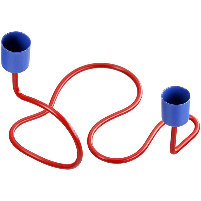Metalen Kandelaar Bendy blauw rood H18cm