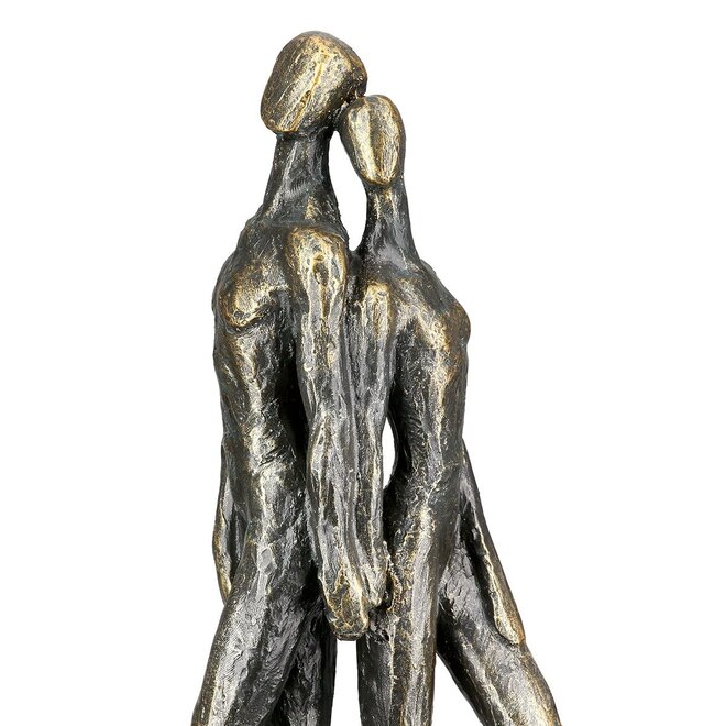 LED Figuur 'Heart Lights', polyresin, antique bronze finish, H33cm